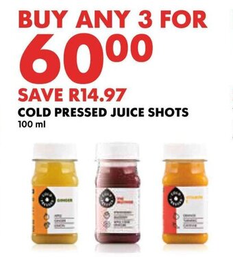 Woolworths COLD PRESSED JUICE SHOTS 100 ml offer