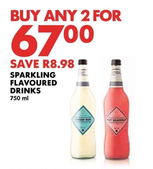 SPARKLING FLAVOURED DRINKS 750ml offer at Woolworths