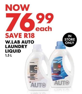 Woolworths W.LAB AUTO LAUNDRY LIQUID 1.5L offer