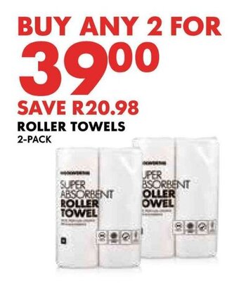 Woolworths ROLLER TOWELS 2-PACK offer