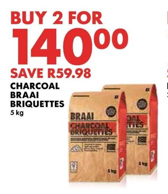 Woolworths CHARCOAL BRAAI BRIQUETTES 5kg offer