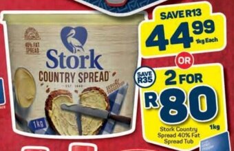Pick n Pay Stork Country Spread 40% Fat Spread Tub 1kg offer