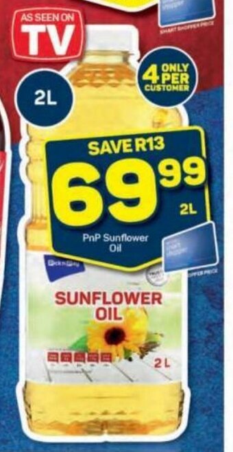 Pick n Pay PnP Sunflower Oil 2L offer
