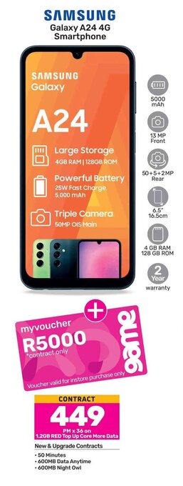Game SAMSUNG Galaxy A24 4G Smartphone offer