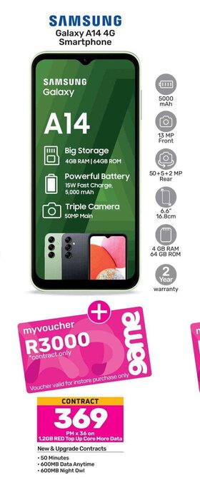 Game SAMSUNG Galaxy A14 4G Smartphone offer