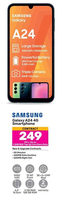 Game SAMSUNG Galaxy A24 4G Smartphone offer