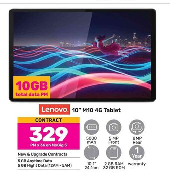 Game Lenovo 10" M10 4G Tablet offer