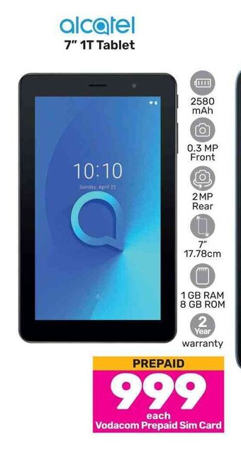 Game Alcatel 7" 1T Tablet offer