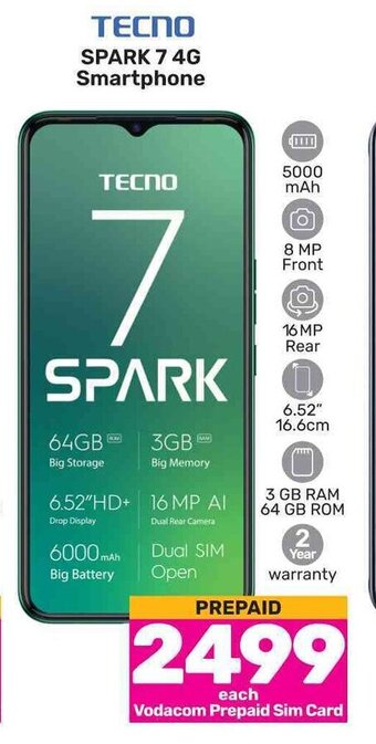 Game TECNO SPARK 7 4G Smartphone offer