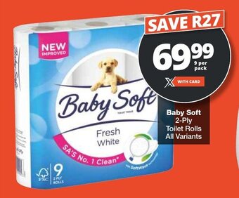 Checkers Baby Soft 2-Ply Toilet Rolls All Variants offer