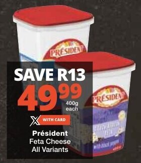 Checkers Président Feta Cheese All Variants offer
