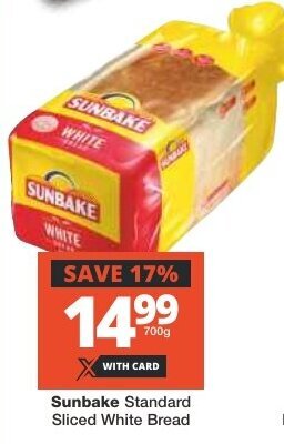 Checkers Sunbake Standard Sliced White Bread offer