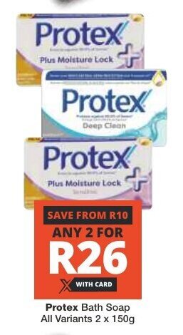 Checkers Protex Bath Soap All Variants 2 x 150g offer