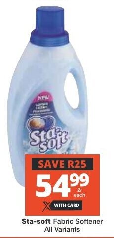 Checkers Sta-soft Fabric Softener All Variants 2L offer