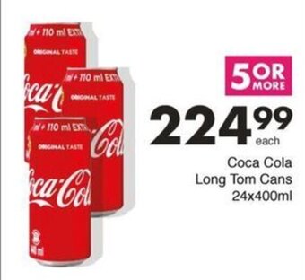 Save Hyper Coca Cola Long Tom Cans 24x400ml offer