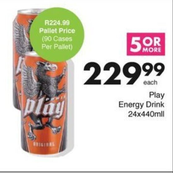 Play Energy Drink 24x440mll offer at Save Hyper