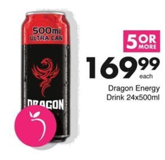Dragon Energy Drink 24x500ml offer at Save Hyper