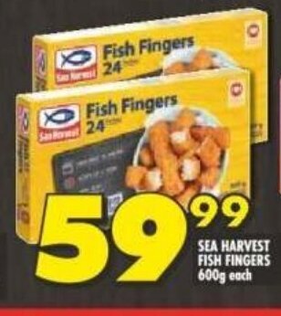 Shoprite SEA HARVEST FISH FINGERS 600g each offer