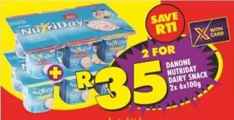 Shoprite DANONE NUTRIDAY DAIRY SNACK 2x 6x100g offer