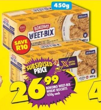 Shoprite BOKOMO WEET-BIX WHEAT BISCUITS 450g each offer