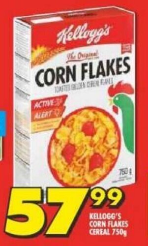 Shoprite KELLOGG'S CORN FLAKES CEREAL 750g offer