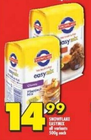 Shoprite SNOWFLAKE EASYMIX all variants 500g each offer