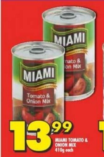 Shoprite MIAMI TOMATO & ONION MIX 410g each offer