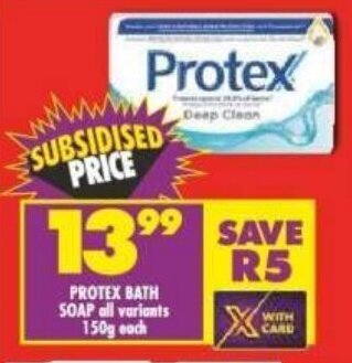 Shoprite PROTEX BATH SOAP all variants 150g each offer