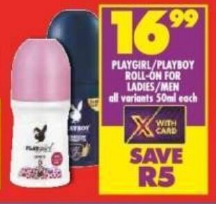 PLAYGIRL/PLAYBOY ROLL-ON FOR LADIES/MEN all variants 50ml each