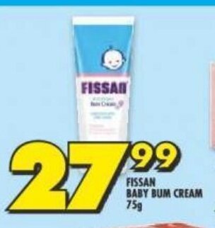 Shoprite FISSAN BABY BUM CREAM 75g offer