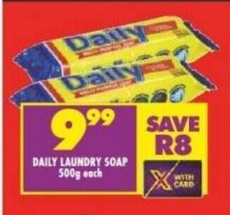 Shoprite DAILY LAUNDRY SOAP 500g each offer
