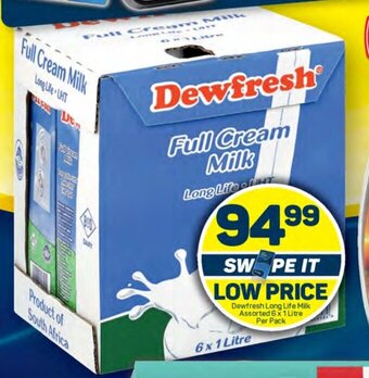 Pick n Pay Dewfresh Long Life Milk Assorted 6x 1 Litre Per Pack offer