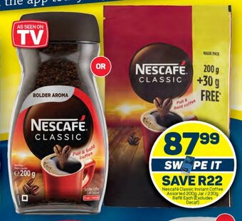 Pick n Pay Nescafé Classic Instant Coffee Assorted 200g Jar/230g Refill Each offer