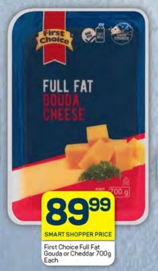Pick n Pay First Choice Full Fat Gouda or Cheddar 700g Each offer