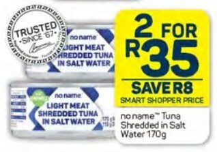 Pick n Pay no name Tuna Shredded in Salt Water 170g offer