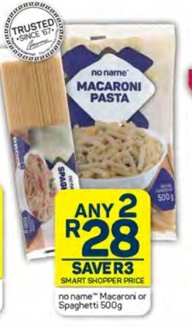 Pick n Pay no name Macaroni or Spaghetti 500g offer