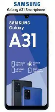Game Samsung Galaxy A31 Smartphone-On 1GB Red Top Up Core More Data (24 Month) offer