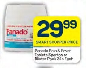 Pick n Pay Panado Pain & Fever Tablets Spartan or Blister Pack 24s Each offer