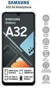 Game Samsung A32 4G Smartphone-On 1GB Red Top Up Core More Data (24 Month) offer