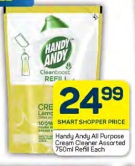 Pick n Pay Handy Andy All Purpose Cream Cleaner Assorted 750ml Refill Each offer