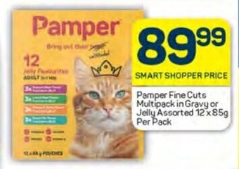 Pick n Pay Pamper Fine Cuts Multipack in Gravy or Jelly Assorted 12x85g Per Pack offer