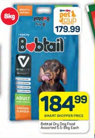 Pick n Pay Bobtail Dry Dog Food Assorted 5.5-8kg Each offer