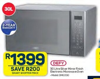 Pick n Pay DEFY 30 Litre Silver Mirror Finish Electronic Microwave Oven offer