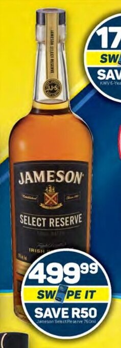 Pick n Pay Jameson Select Reserve 750ml offer