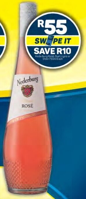 Pick n Pay Nederburg Rosé, Duet, Lyric or Stein 750ml Each offer