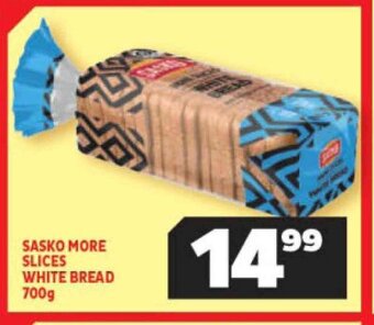 Usave SASKO MORE SLICES WHITE BREAD 700g offer