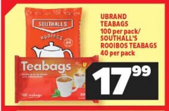 Usave SOUTHALL'S ROOIBOS TEABAGS 40 per pack offer