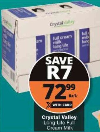 Checkers Crystal Valley Long Life Full Cream Milk offer