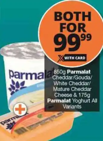 Checkers Parmalat Cheddar 850g & Parmalat Yoghurt 175g offer