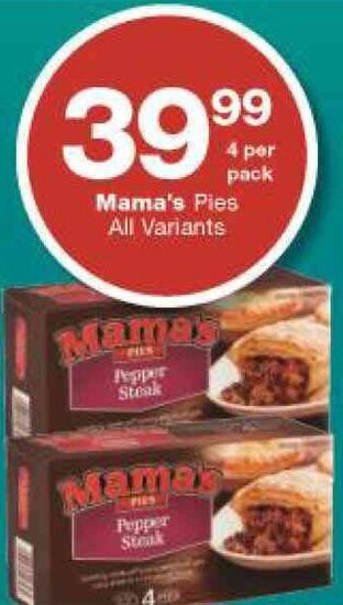 Checkers Mama's Pies All Variants offer